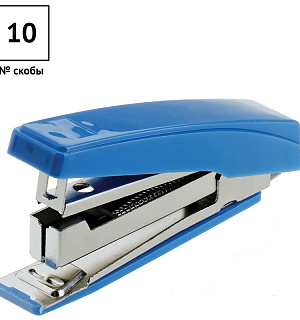 Степлер №10 OfficeSpace до 10л., пластиковый корпус, синий
