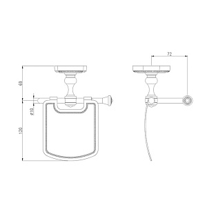 Держатель для туалетной бумаги Bronze de Luxe S25003, подвесной, бронза