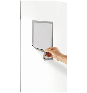 Комплект рамок самоклеящихся магнитных информационных 2шт. Durable "Duraframe" А4, серебристый металлик