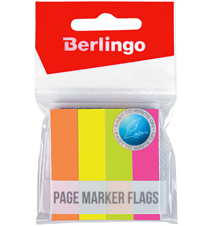Флажки-закладки Berlingo, 12*50мм, 100л*4 неоновых цвета