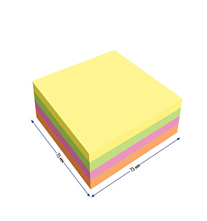 Самоклеящийся блок Berlingo "Ultra Sticky", 75*75мм, 320л, 4 неоновых цвета