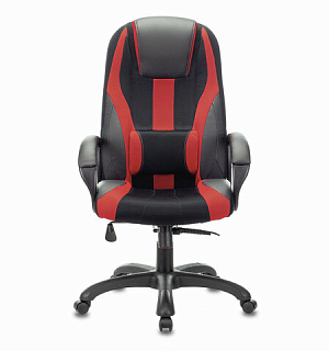 Кресло компьютерное BRABIX PREMIUM "Rapid GM-102", НАГРУЗКА 180 кг, экокожа/ткань, черное/красное, 532107