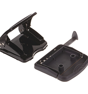 Дырокол OfficeSpace 35л., металлический, черный, с линейкой