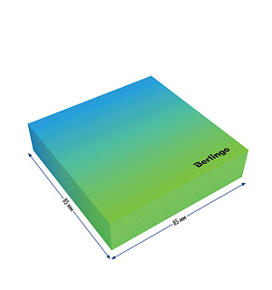 Блок для записи декоративный на склейке Berlingo "Radiance" 8,5*8,5*2см, голубой/зеленый, 200л.