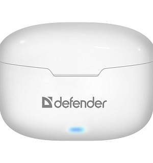 Наушники с микрофоном беспроводные Defender Twins 903, TWS, разъем 8-pin (lightning), белый