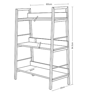Стеллаж на металлокаркасе BRABIX "LOFT SH-002", 600х350х845 мм, цвет дуб антик, 641232