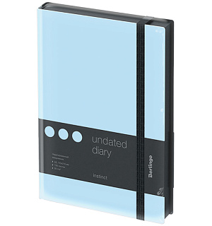 Ежедневник недатир. A5, 136л., кожзам, Berlingo "Instinct", черный/аквамарин, с резинкой