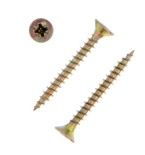 Саморезы универсальные ТУНДРА krep 4.5x40 мм, желтый цинк, 200 шт.