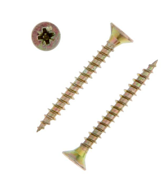 Саморезы универсальные ТУНДРА krep 4.5x40 мм, желтый цинк, 200 шт.