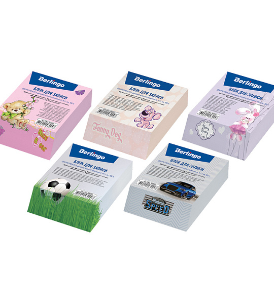 Блок для записи декоративный на склейке Berlingo 9*11*3см "Kids Series", 5 дизайнов в ассортименте