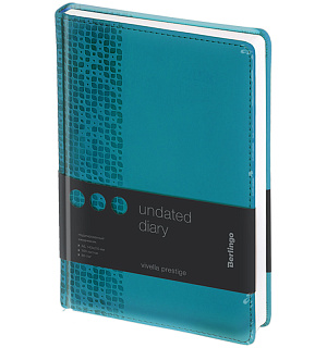 Ежедневник недатир. A5, 160л., кожзам, Berlingo "Vivella Prestige", аквамарин