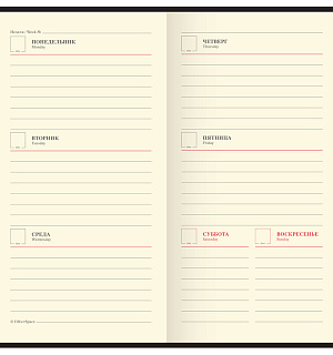 Еженедельник недатированный, карманный, 64л., кожзам, OfficeSpace "Dallas", коричневый, зол. срез