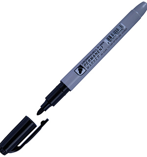 Маркер перманентный Crown "Multi Marker Slim" черный, пулевидный, 2мм