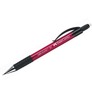 Карандаш механический Faber-Castell "Grip Matic 1377" 0,7мм, грип, с ластиком, автоподача грифеля, красный