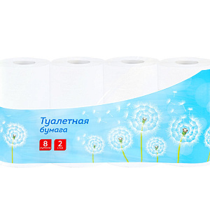Бумага туалетная OfficeClean, 2-слойная, 8шт., 28,5м/рул., тиснение, белая