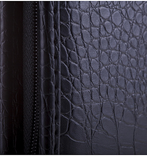 Папка деловая OfficeSpace "Bergamo" кожзам, на молнии, тиснение крокодил