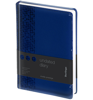 Ежедневник недатир. A5, 160л., кожзам, Berlingo "Vivella Prestige", синий