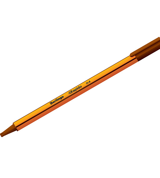 Ручка капиллярная Berlingo "Rapido" коричневая, 0,4мм, трехгранная