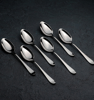 Набор чайных ложек Stella, h=16 см, 6 шт, цвет серебряный