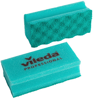 Губка Vileda Professional "Pur Active", с абразивным слоем, 14*6,3см, 10шт, зеленый/зеленый 123115 (ПОД ЗАКАЗ)