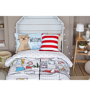 Постельное бельё «Этель» 1.5 сп My sweet home 143*215 см, 150*214 см, 50*70 см -1 шт,100% хл, бязь
