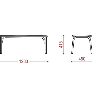Банкетка без спинки Астрид БМ 9/1, 1200*450*415, каркас серый RAL9006М, кожзам черный К-01