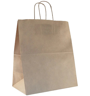 Пакет бумажный "Крафт" с кручеными ручками, 32*20*37см, 70гр/м2