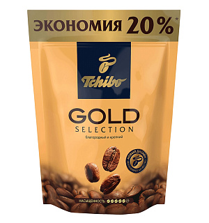 Кофе растворимый TCHIBO "Gold selection", сублимированный, 150 г, мягкая упаковка