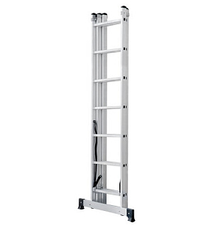 Лестница-трансформер 3-х секционная 3х7 ступеней, 3х1,9 м, высота 4,5 м, нагрузка 150 кг, алюминий, НОВАЯ ВЫСОТА, 1230307