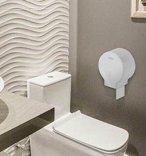 Диспенсер для туалетной бумаги LAIMA PROFESSIONAL ORIGINAL (Система T2), малый, белый, ABS, 605766