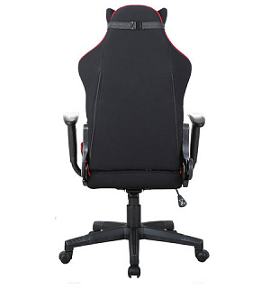 Кресло компьютерное BRABIX "GT Racer GM-101", подушка, ткань, черное/красное, 531820