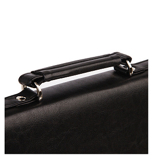 Портфель OfficeSpace "Irida", кожзам, черный, 2 отделения, метал. замок