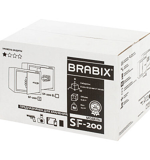 Сейф мебельный BRABIX "SF-200KL", 200х310х200 мм, ключевой замок, черный, 291144, S103BR211114