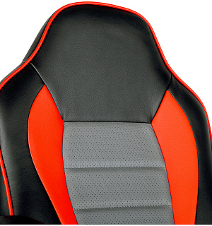 Кресло игровое Helmi HL-S08 "Rally", экокожа черная/серая/красная