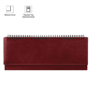 Планинг недатированный, 330*130мм, 56л., кожзам, OfficeSpace "Winner", бордовый