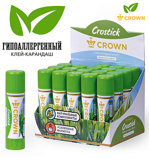 Клей-карандаш Crown "Expert", 35г, ПВП