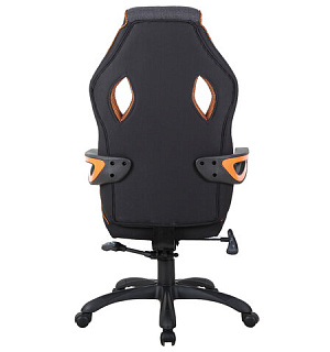 Кресло компьютерное BRABIX "Techno Pro GM-003", ткань, черное/серое, вставки оранжевые, 531813