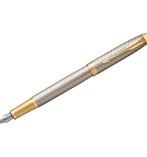 Ручка перьевая Parker "IM Premium Warm Silver GT" синяя, 0,8мм, подарочная упаковка