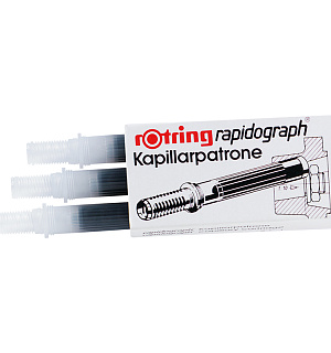 Чернила для рапидографа Rotring черные, картиридж, 3шт., картон. упаковка