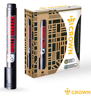 Маркер перманентный Crown "Multi Marker" черный, пулевидный, 3мм