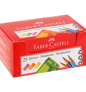 Точилка пластиковая Faber-Castell 1 отверстие, контейнер, ассорти, флуоресцентные цвета