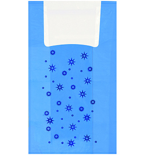 Пакет-майка OfficeClean "Звезды ", ПНД, 30+16*60см, 15мкм, голубой