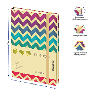 Записная книжка А6 80л., кожзам, Berlingo "Geometry", с рисунком