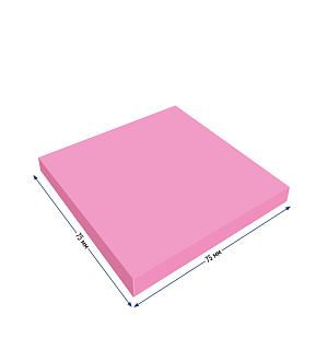 Самоклеящийся блок Berlingo "Ultra Sticky", 75*75мм, 80л, розовый неон