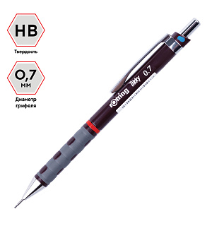 Карандаш механический Rotring "Tikky" 0,7мм, HB, темно-бордовый
