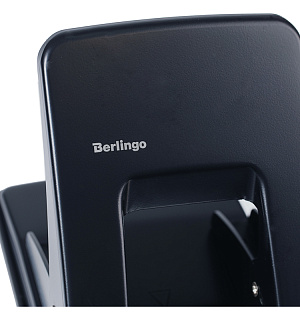 Дырокол Berlingo "Universal" 40л., металлический, черный, с линейкой