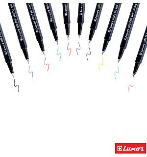 Набор капиллярных ручек Luxor "Mini Fine Writer 045" 10цв., 0,8мм, европодвес