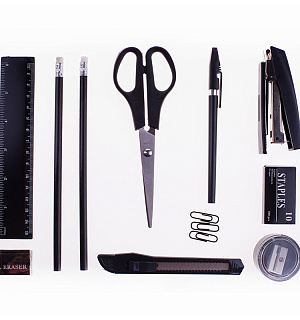 Настольный органайзер OfficeSpace "Минидеск", 10 предметов, вращающийся, черный