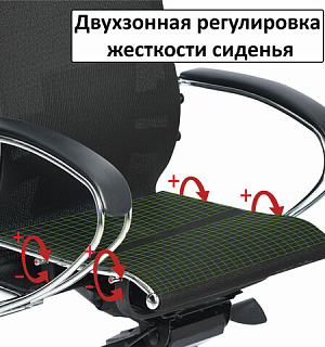 Кресло офисное МЕТТА "К-4-Т" хром, прочная сетка, сиденье и спинка регулируемые, серое