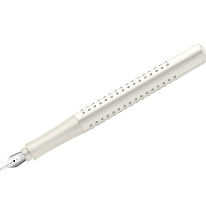 Ручка перьевая Faber-Castell "Grip 2010" синяя, F=0,6мм, трехгран., корпус кокосовое молоко